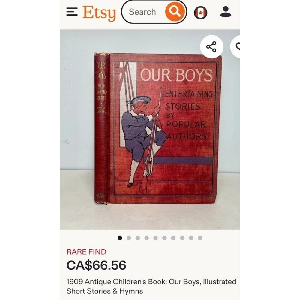 1899 Antique OUR BOYS Book Entertaining Stories Popular Author Estate Collection